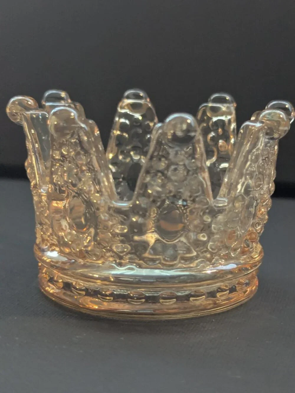 Glass Crown Candle Holder, Set of 2